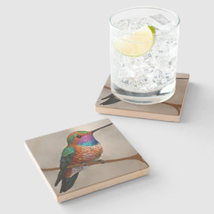 Dessous-de-verre En Pierre Peinture vibrante de colibri d'Allen