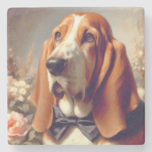 Dessous-de-verre En Pierre Peinture vintage à la hache Basset