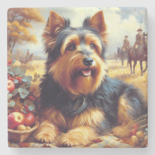 Dessous-de-verre En Pierre Peinture vintage australienne Terrier