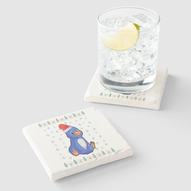 Dessous-de-verre En Pierre Penguin Lover Stone Coaster| Lover Stone Coaster s (Côté)