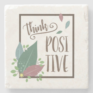 Dessous-de-verre En Pierre Pensez motivation positive plume boho