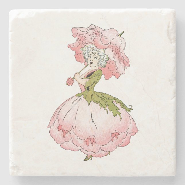 Dessous-de-verre En Pierre Peony Lady Stone Beverage Coaster (Devant)