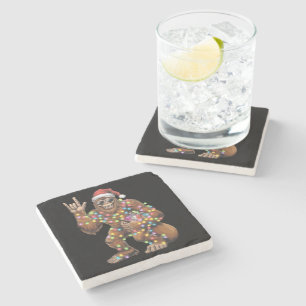 Dessous-de-verre En Pierre Père Noël Bigfoot Lumières de Noël Rock Drôle