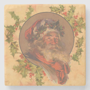 Dessous-de-verre En Pierre Père Noël Leyendecker Antique Victorien