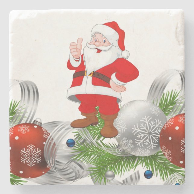 Dessous-de-verre En Pierre Père Noël Marble Pierre Dessous de verre Noël (Devant)