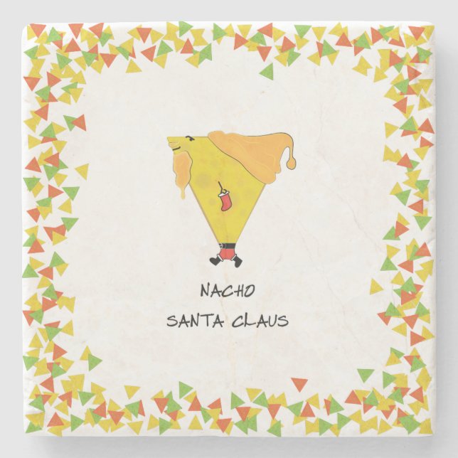 Dessous-de-verre En Pierre Père Noël Nacho avec chips (Devant)