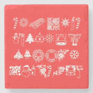 Dessous-de-verre En Pierre père Noël Noël Snowflake Hiver La Paix Destinée