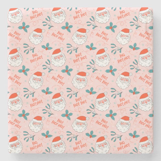 Dessous-de-verre En Pierre Père Noël tout sur imprimer Collection Joyful Grem (Devant)