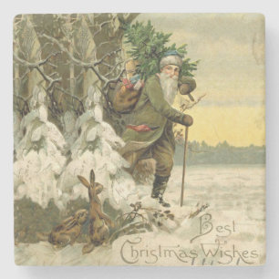 Dessous-de-verre En Pierre Père Noël vintage Noël victorien vacances Arbre 