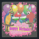 DESSOUS-DE-VERRE EN PIERRE PERROQUETS D'ANNIVERSAIRE<br><div class="desc">PRODUITS DE PERROQUET D'ANNIVERSAIRE MIGNONS</div>