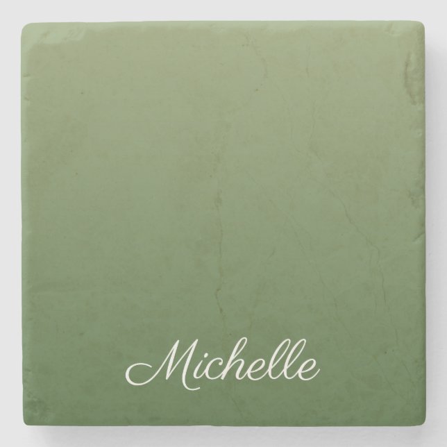 Dessous-de-verre En Pierre Personalized green (Devant)