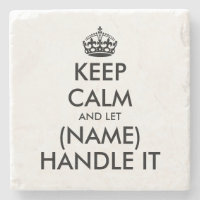 Personnalisé garder calme marbre drôle dessous de 