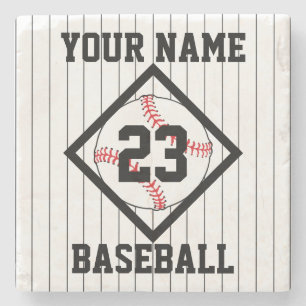 Dessous-de-verre En Pierre Personnalisé VOTRE NOM Baseball