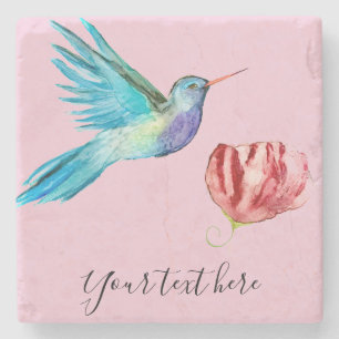Dessous-de-verre En Pierre Personnaliser l'art des fleurs et des oiseaux Dess