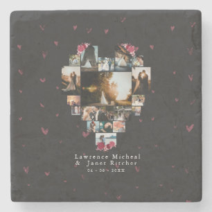 Dessous-de-verre En Pierre Personnalité élégante 18 Coeur photo en forme pour