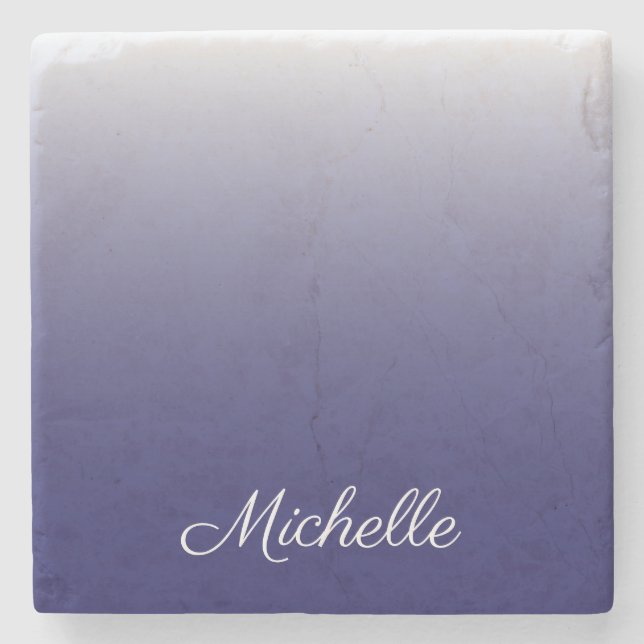 Dessous-de-verre En Pierre Personnalized gradient ombre navy blue (Devant)