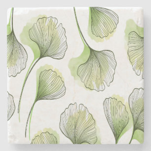 Dessous-de-verre En Pierre Pétales verts