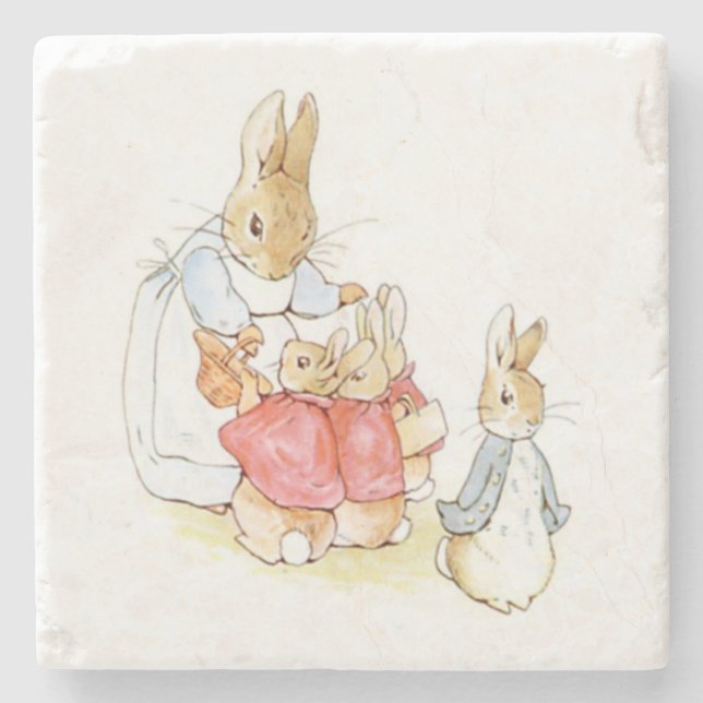 Dessous-de-verre En Pierre Peter Rabbit et ses soeurs (par Beatrix Potter) (Devant)