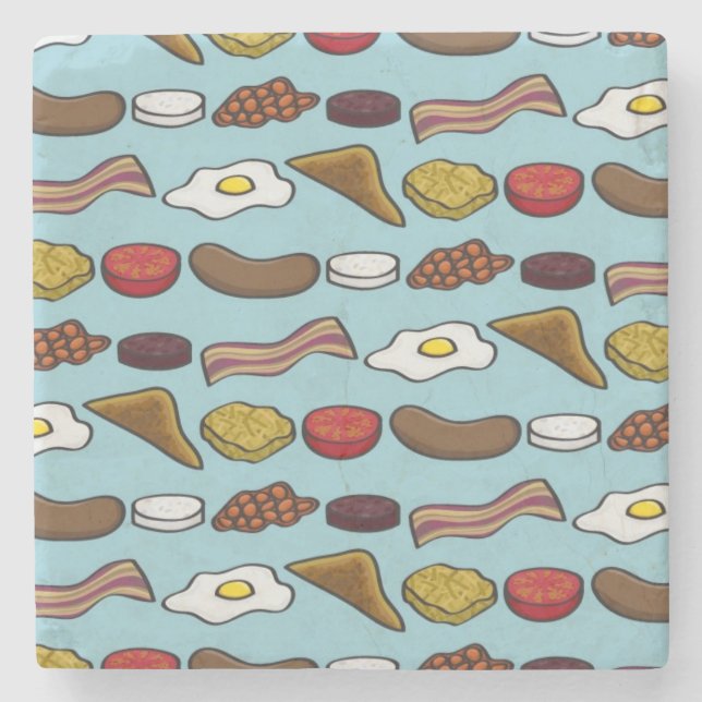 Dessous-de-verre En Pierre Petit déjeuner frit (Devant)