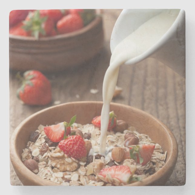 Dessous-de-verre En Pierre Petit déjeuner sain (Devant)