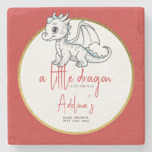 Dessous-de-verre En Pierre Petit Dragon Mignonne Sur Le Chemin Baby shower Ro