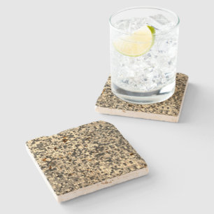 Dessous-de-verre En Pierre Petits carrés ou carreaux bleus, beige ou kaki