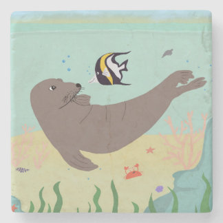 Dessous-de-verre En Pierre Phoque moine hawaïen