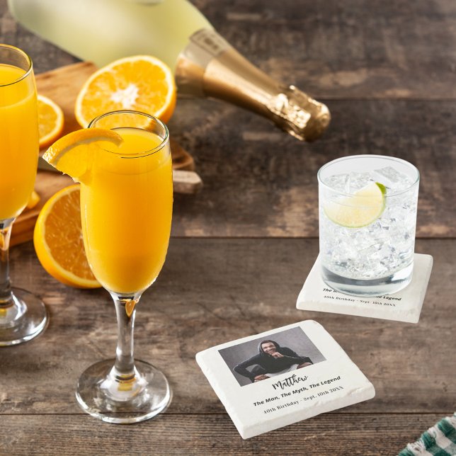 Dessous-de-verre En Pierre Photo anniversaire homme mythe légende (Créateur téléchargé)