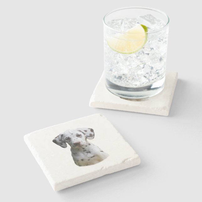 Dessous-de-verre En Pierre Photo dalmatienne de chiot (Côté)