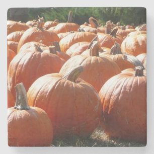Dessous-de-verre En Pierre Photo de citrouilles pour l'automne, Halloween ou