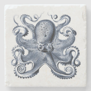 Dessous-de-verre En Pierre Photo de la marine Blue Octopus par Ernst Haeckel