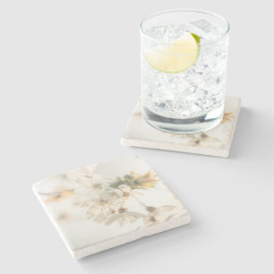 Dessous-de-verre En Pierre Photo de la nature en fleurs blanches