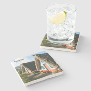 Dessous-de-verre En Pierre Photo de l'île de Madère avec Maisons Typiques, Po