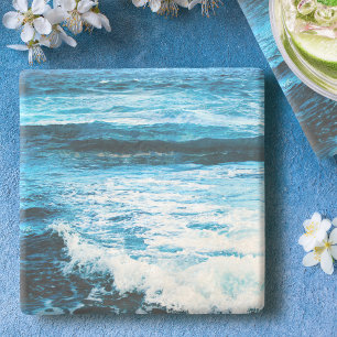 Dessous-de-verre En Pierre photo de vagues d'océan turquoise à Hawaï tropical