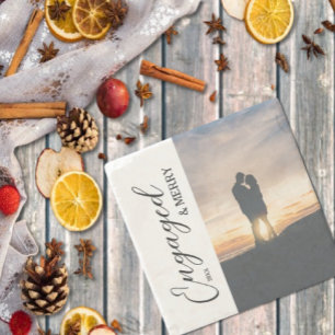 Dessous-de-verre En Pierre Photo Joyeux Couple Engagé