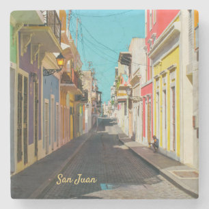 Dessous-de-verre En Pierre Photographie de rue pavée de vieux San Juan