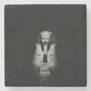 Dessous-de-verre En Pierre Photographie du roi pharaon en noir et blanc