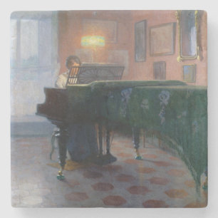 Dessous-de-verre En Pierre Piano Player (Pianiste) (Musicienne)