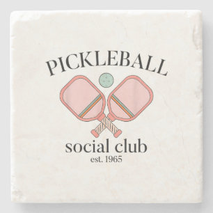 Dessous-de-verre En Pierre Pickle Ball Social Club EST 1965 Hommes Femmes