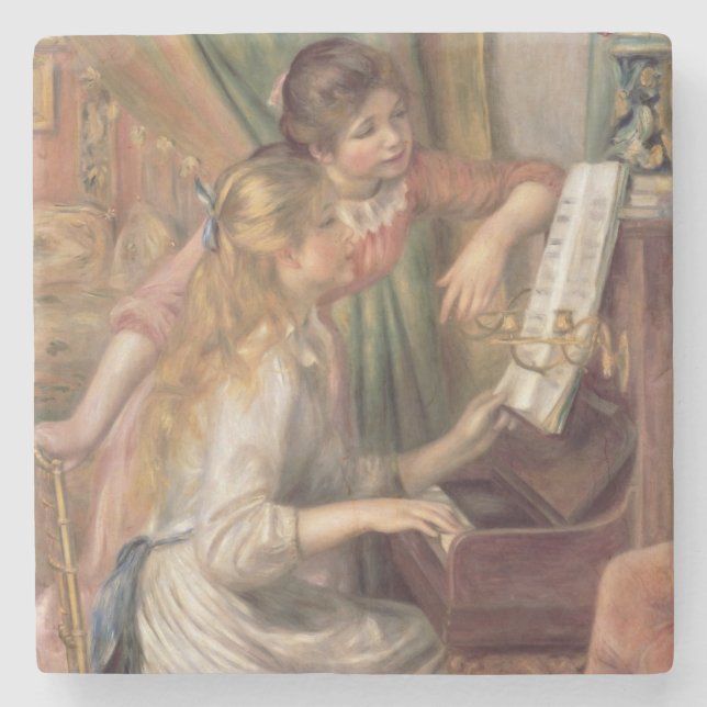 Dessous-de-verre En Pierre Pierre A Renoir | Jeunes filles au piano (Devant)