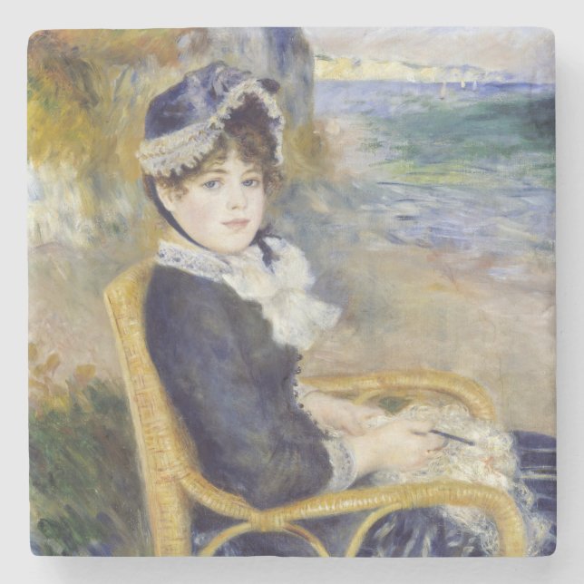 Dessous-de-verre En Pierre Pierre-Auguste Renoir - En bord de mer (Devant)