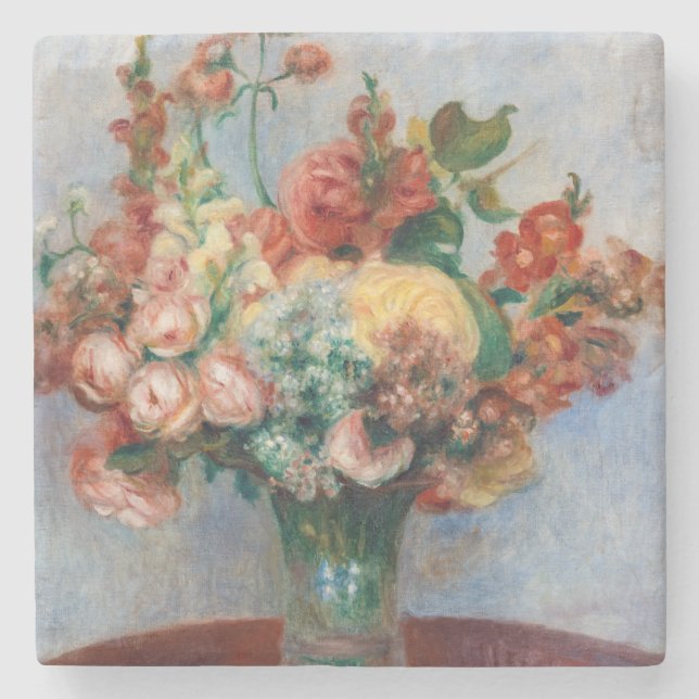 Dessous-de-verre En Pierre Pierre-Auguste Renoir - Fleurs dans un Vase (Devant)