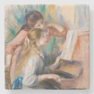 Dessous-de-verre En Pierre Pierre Auguste Renoir - Jeunes filles au piano