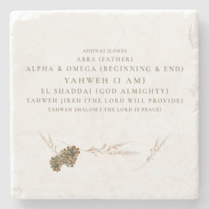 Dessous-de-verre En Pierre Pine ConesLes noms de Dieu chrétien