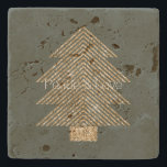 Dessous-de-verre En Pierre Pine Green Gold Glitzy Parties scintillant Arbre d<br><div class="desc">Pine Green Gold Glitzy Parties scintillant Arbres de Noël</div>