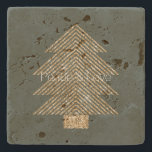 Dessous-de-verre En Pierre Pine Green Gold Glitzy Parties scintillant Arbre d<br><div class="desc">Pine Green Gold Glitzy Parties scintillant Arbres de Noël</div>