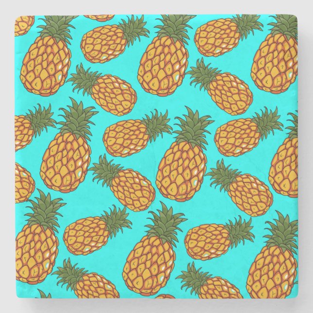 Dessous-de-verre En Pierre Pineappy Love Motif - Tasty Tropical Exotic (Devant)