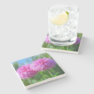 DESSOUS-DE-VERRE EN PIERRE PINK DAHLIAS