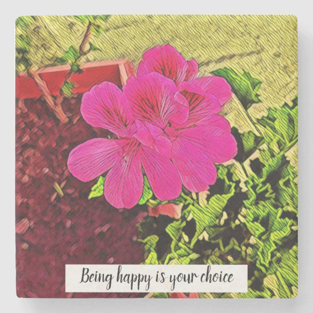 Dessous-de-verre En Pierre Pink flower blooming in the garden (Devant)