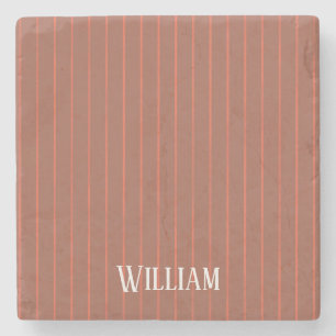 Dessous-de-verre En Pierre Pinstripes orange